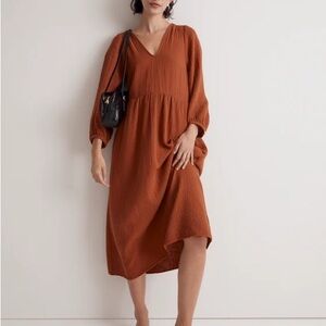 Madewell NWT Lightspun V-Neck Midi Dress